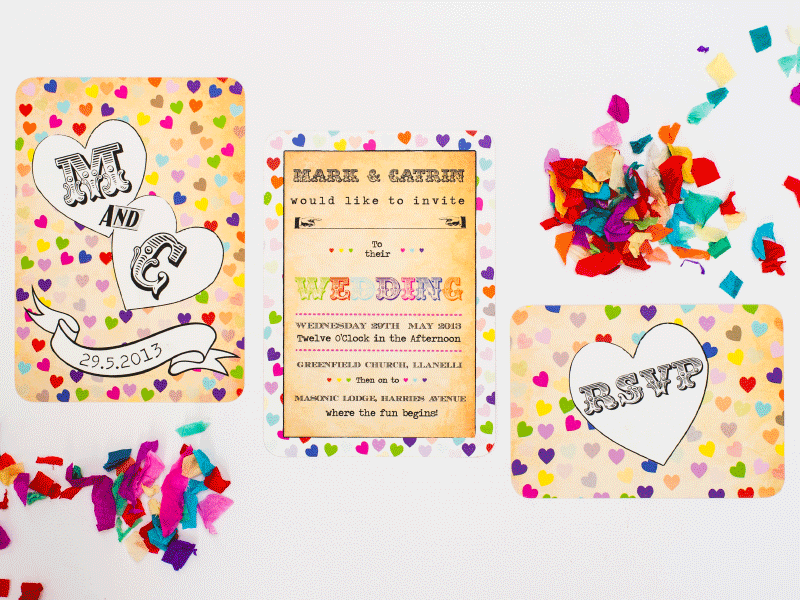 Colourful Wedding Invitation Cards